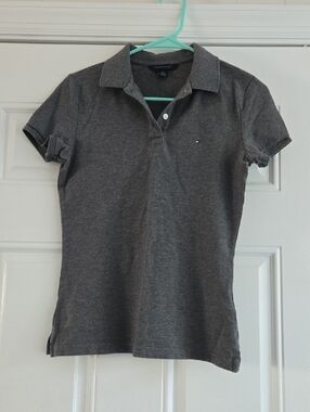 Tommy Hilfiger Charcoal Gray Polo Tee S
